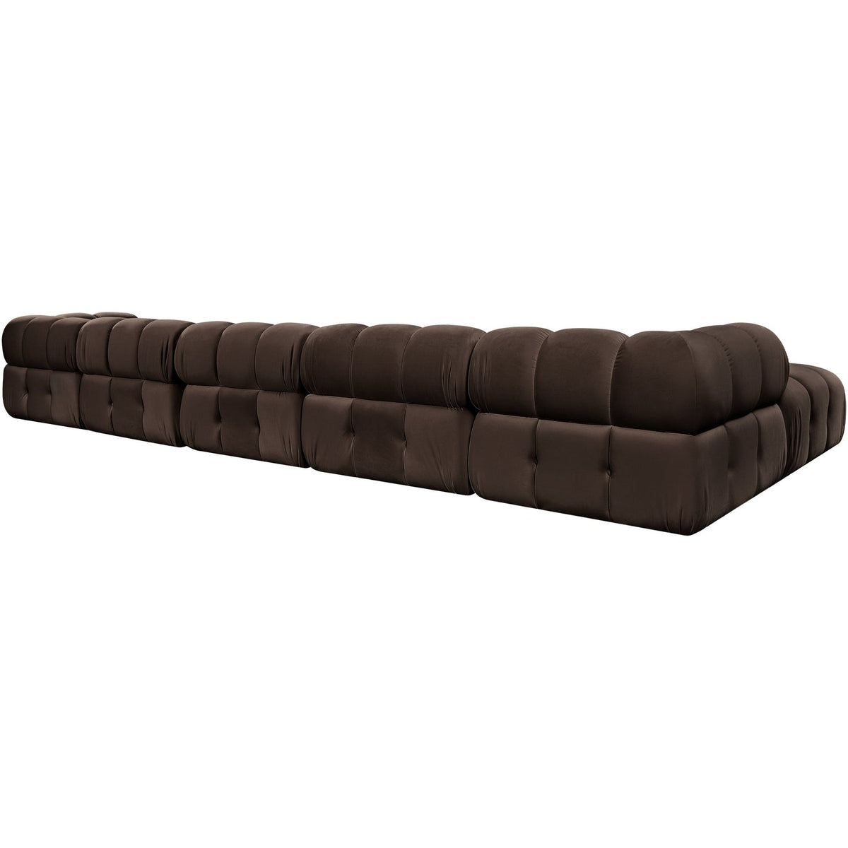 Orin Brown Velvet Performance Fabric Upholstered 7 Piece Modular Sectional Sofa