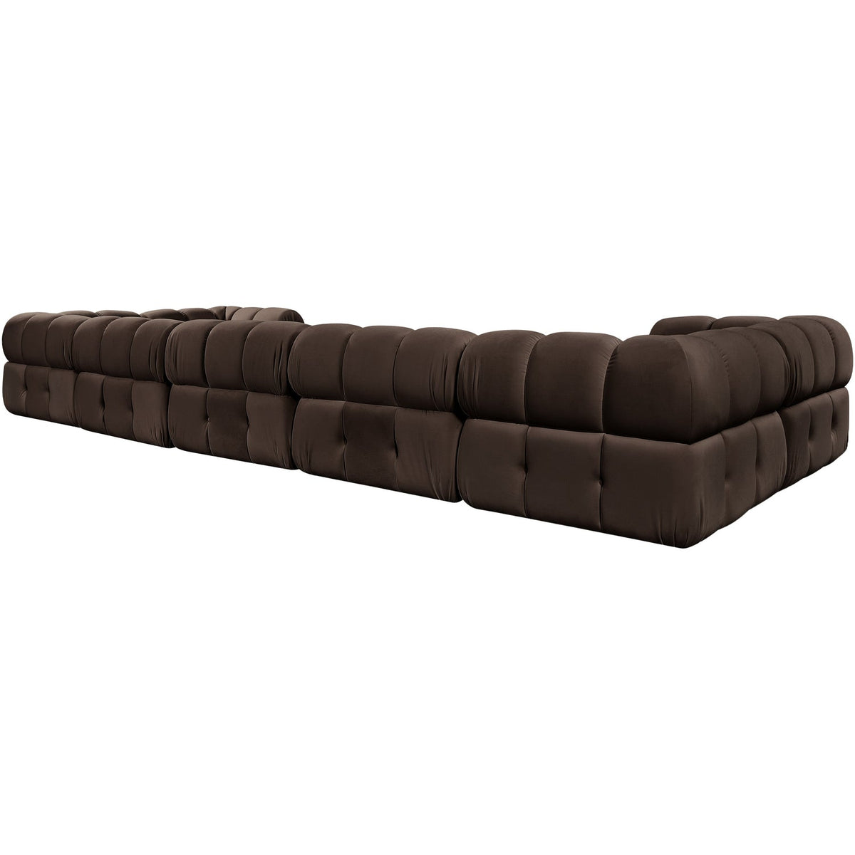 Orin Brown Velvet Performance Fabric Upholstered 7 Piece Modular Sectional Sofa