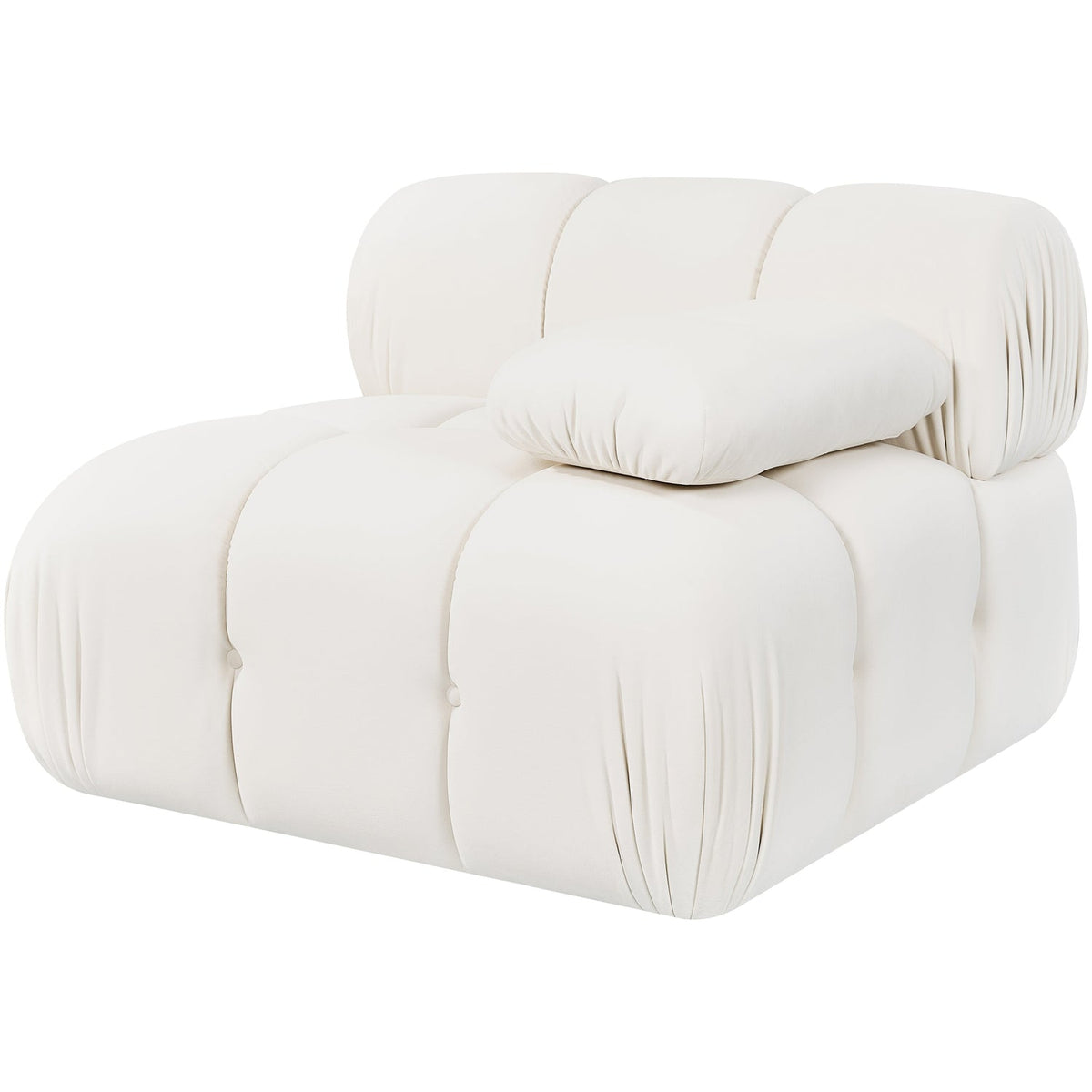 Orin Cream Velvet Performance Fabric Upholstered Modular Chair