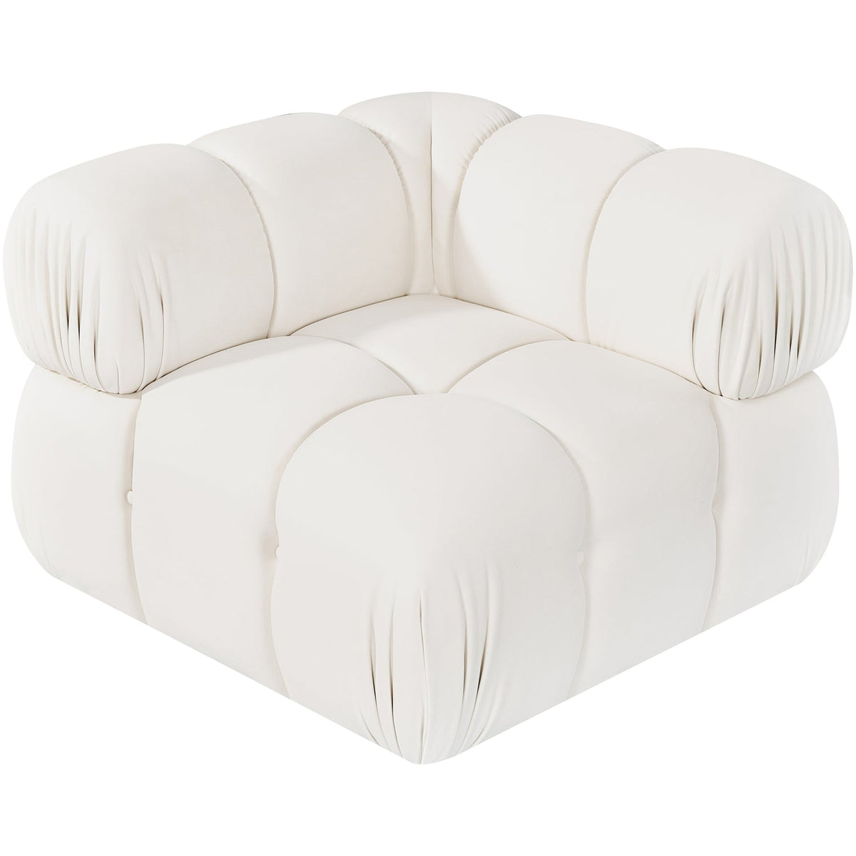 Orin Cream Velvet Performance Fabric Upholstered Modular Corner Chair