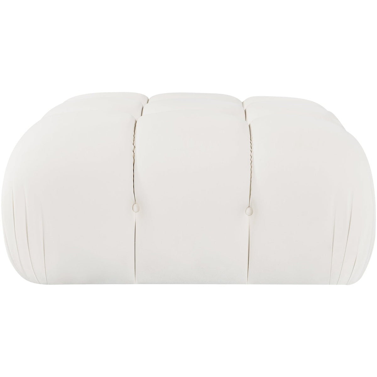 Orin Cream Velvet Performance Fabric Upholstered Modular Ottoman