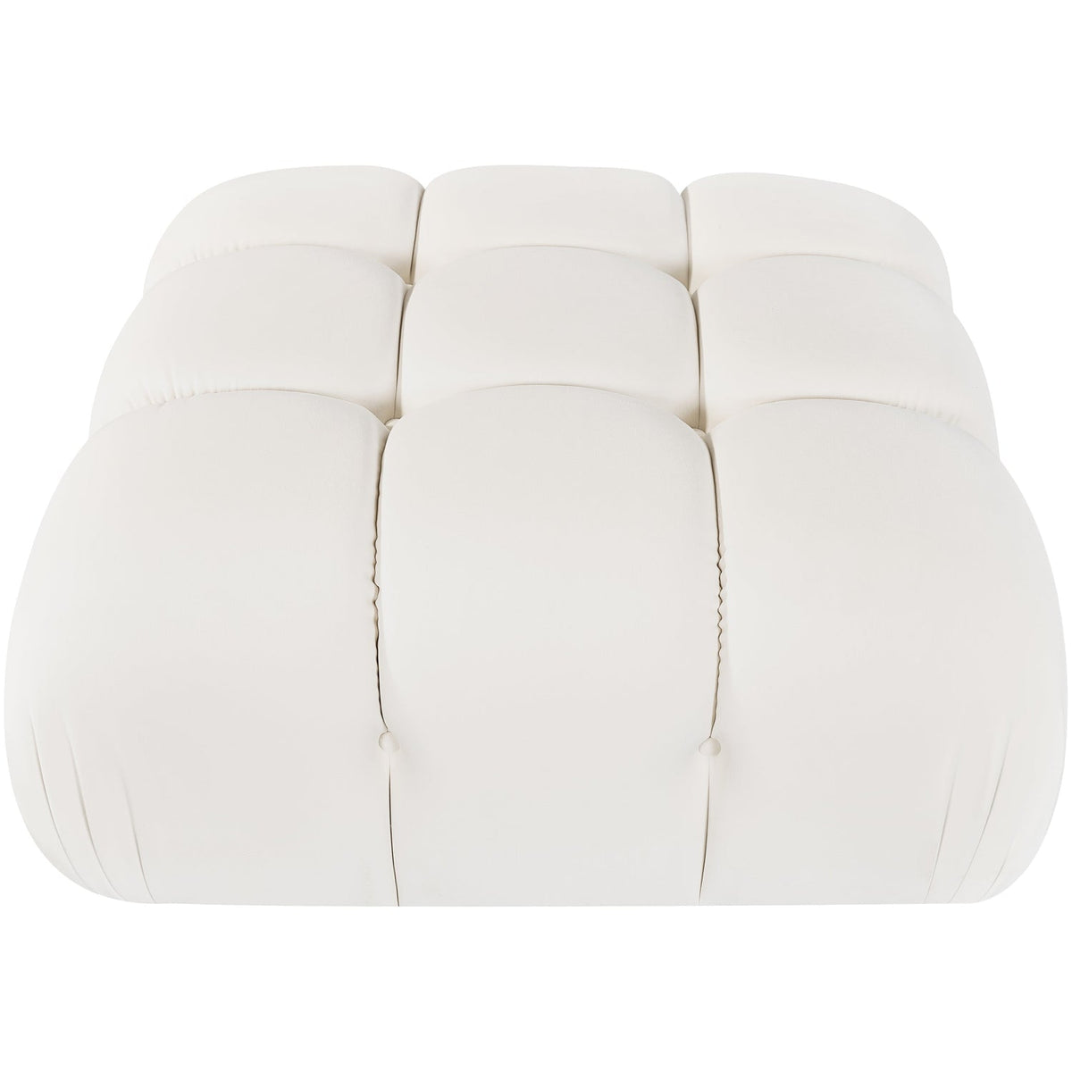Orin Cream Velvet Performance Fabric Upholstered Modular Ottoman