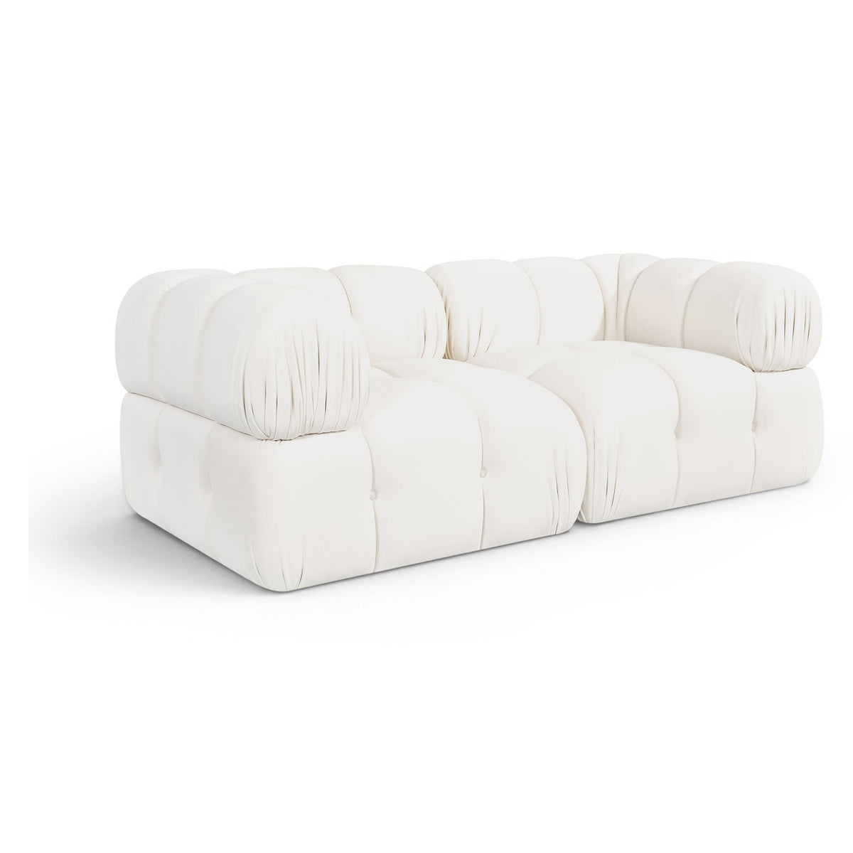 Orin Cream Velvet Performance Fabric Upholstered 2 pc. Modular Sofa in cream velvet performance fabric, primary product view