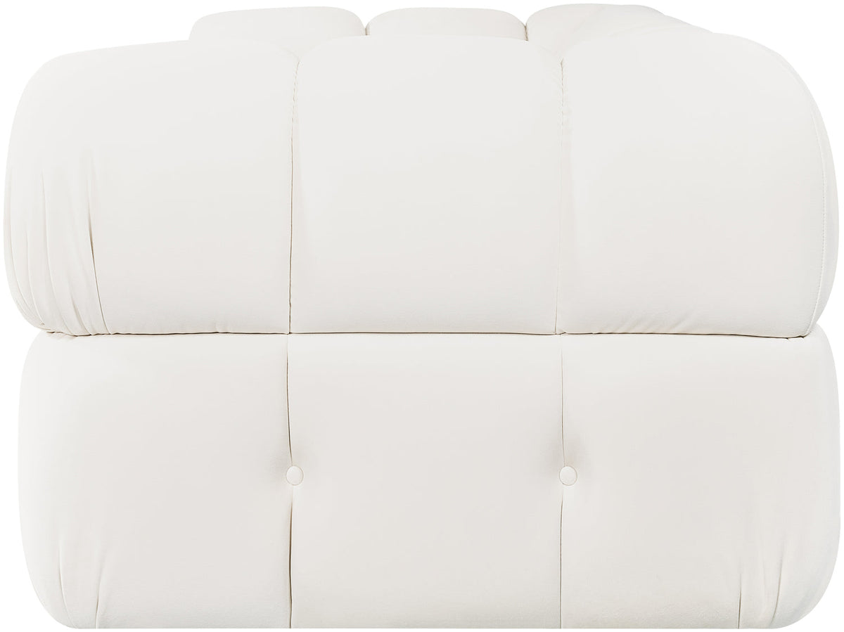 Orin Cream Velvet Performance Fabric Upholstered 2 Piece Modular Sofa