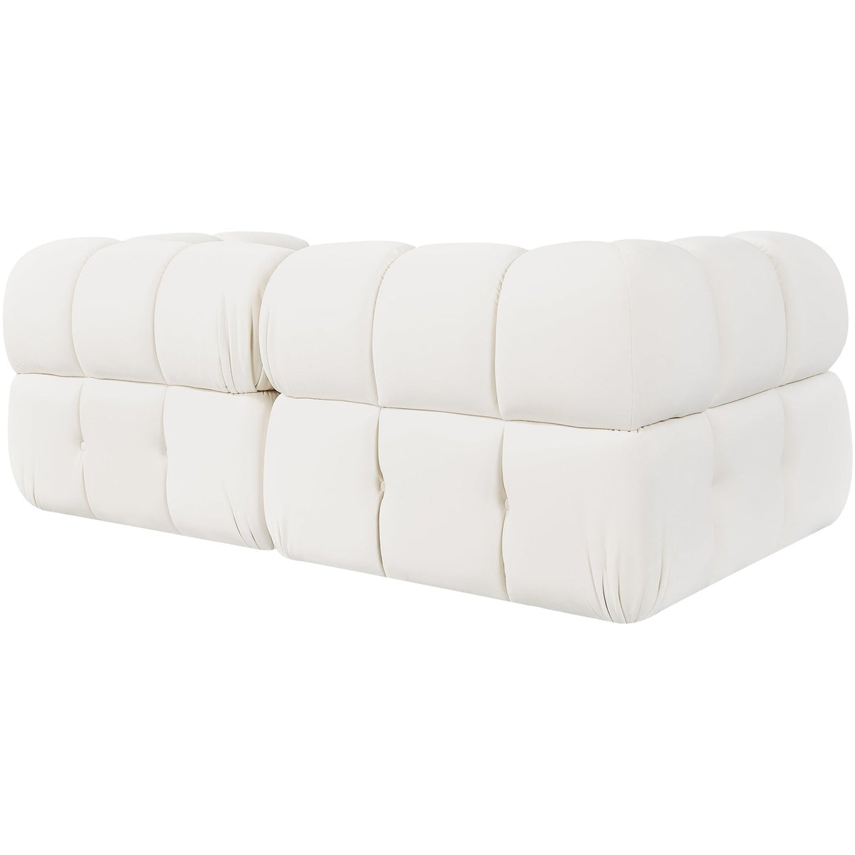 Orin Cream Velvet Performance Fabric Upholstered 2 Piece Modular Sofa
