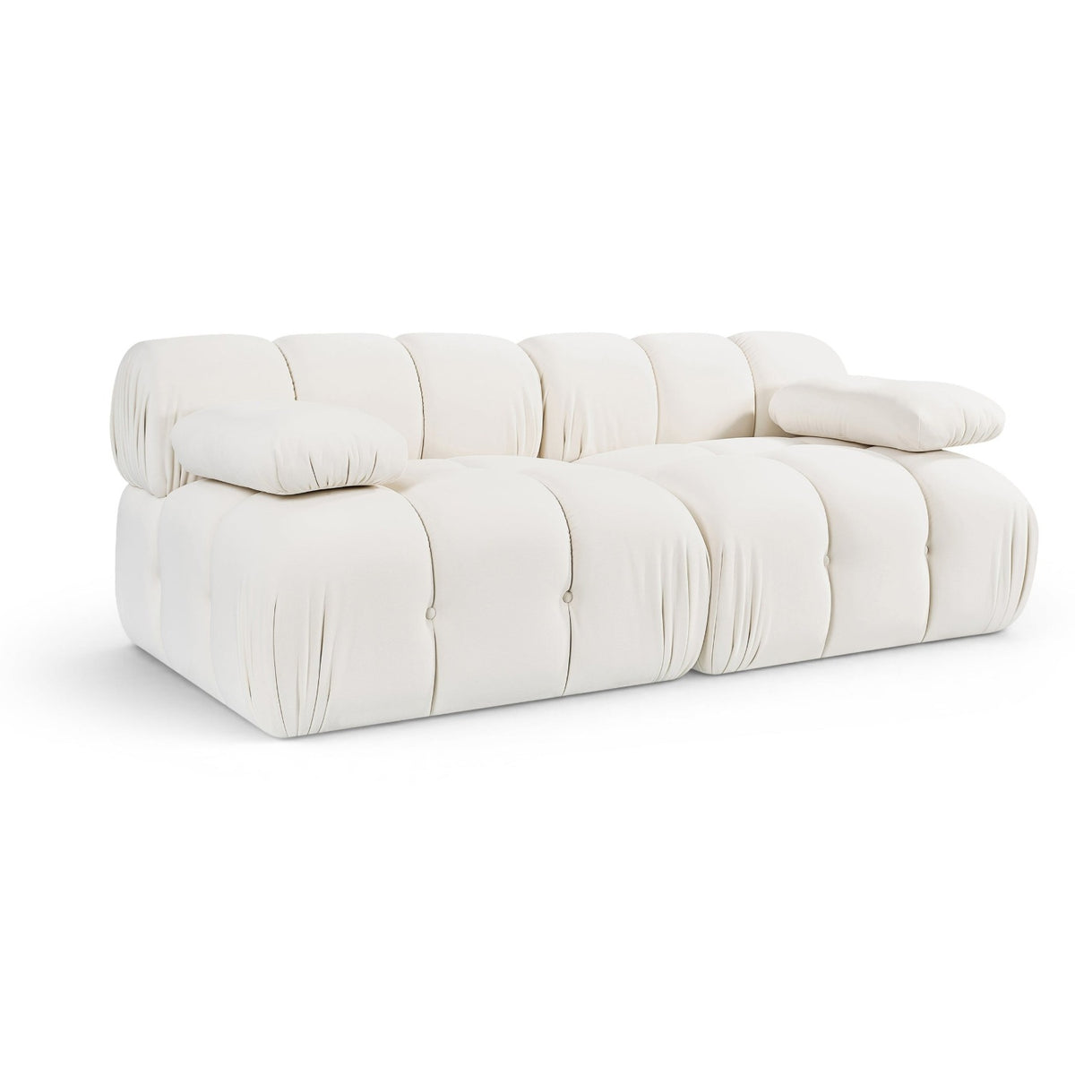 Orin Cream Velvet Performance Fabric Upholstered 2 pc. Modular Sofa in cream velvet performance fabric, primary product view