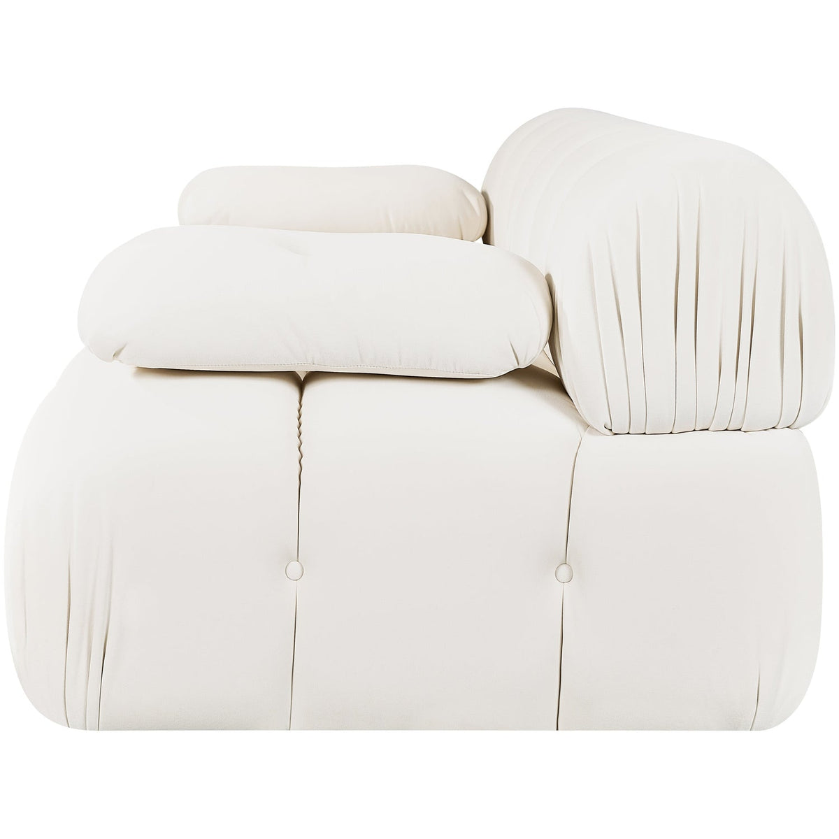 Orin Cream Velvet Performance Fabric Upholstered 2 Piece Modular Sofa