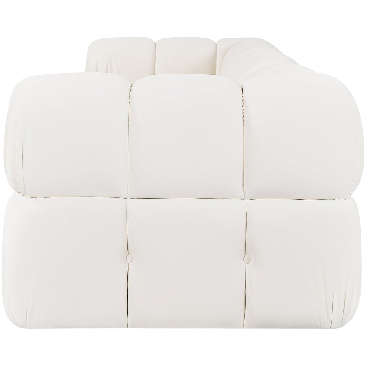 Orin Cream Velvet Performance Fabric Upholstered 3 Piece Modular Sofa