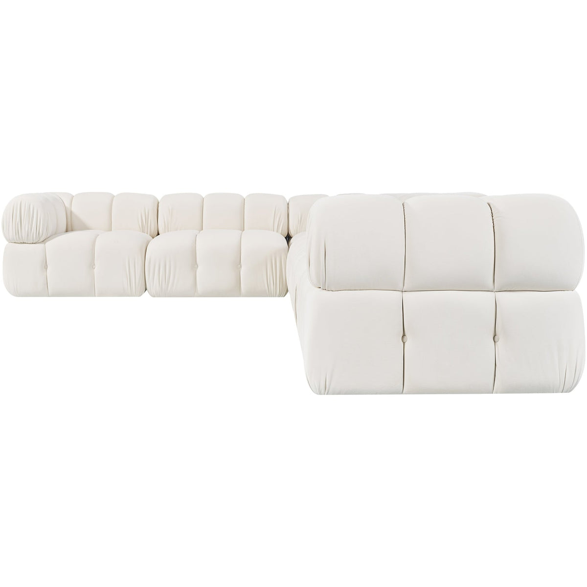 Orin Cream Velvet Performance Fabric Upholstered 6 Piece Modular Sectional Sofa