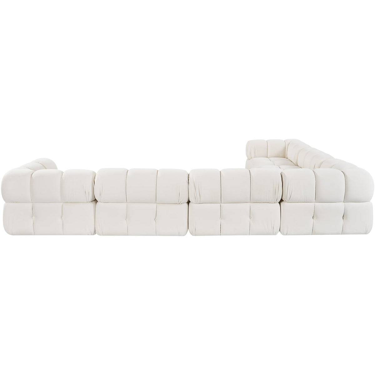 Orin Cream Velvet Performance Fabric Upholstered 6 Piece Modular Sectional Sofa