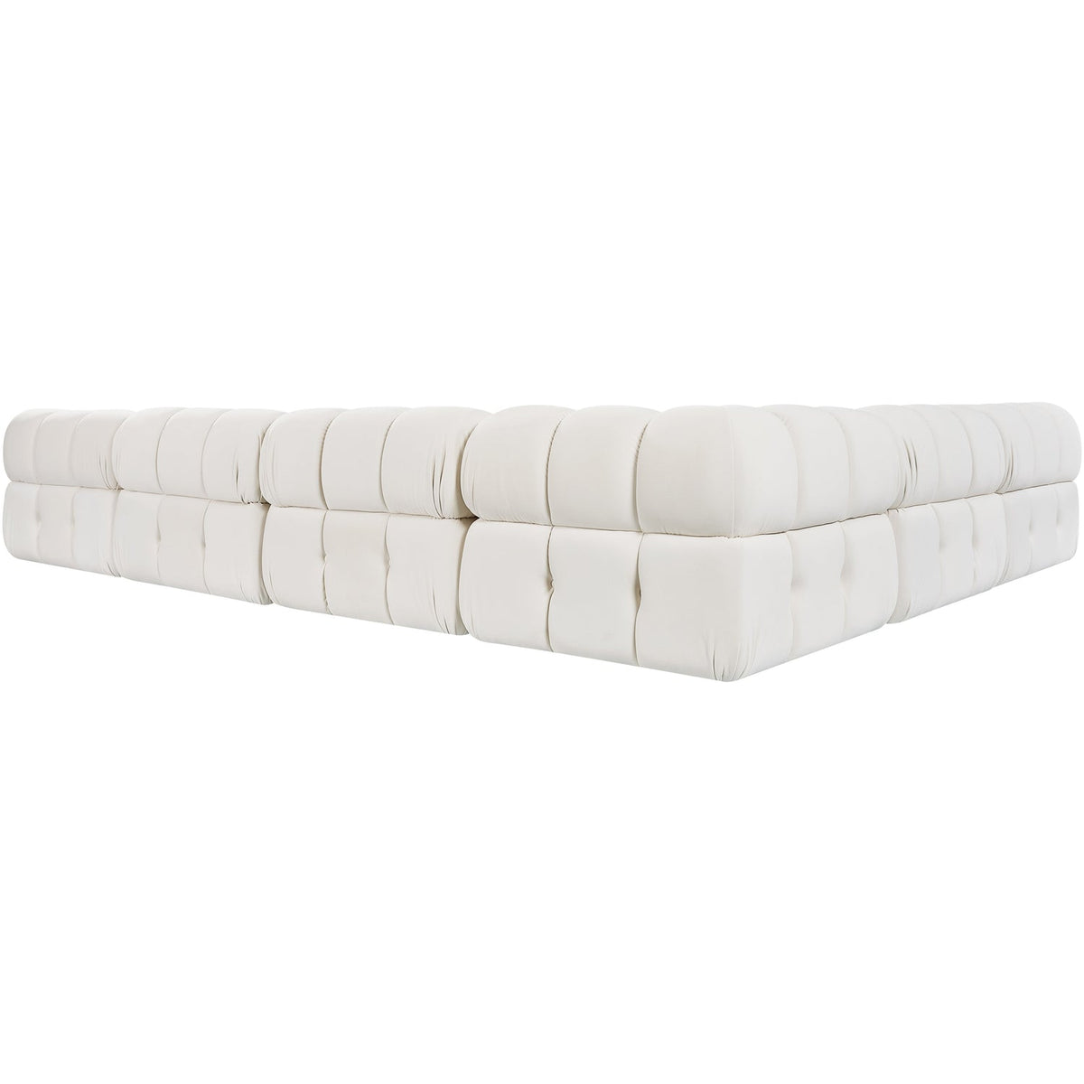 Orin Cream Velvet Performance Fabric Upholstered 6 Piece Modular Sectional Sofa