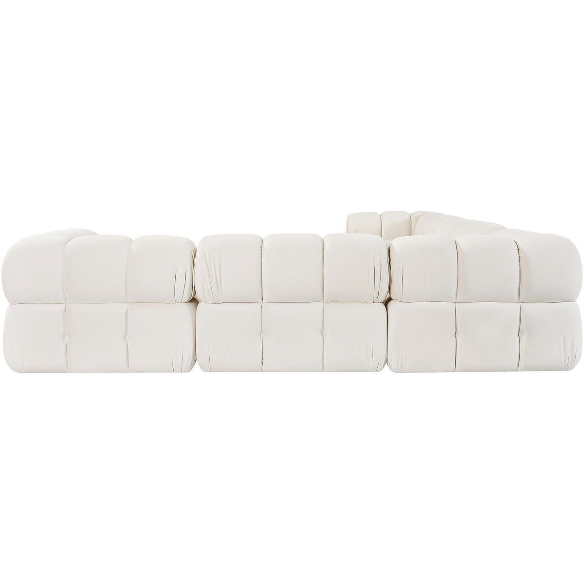 Orin Cream Velvet Performance Fabric Upholstered 6 Piece Modular Sectional Sofa