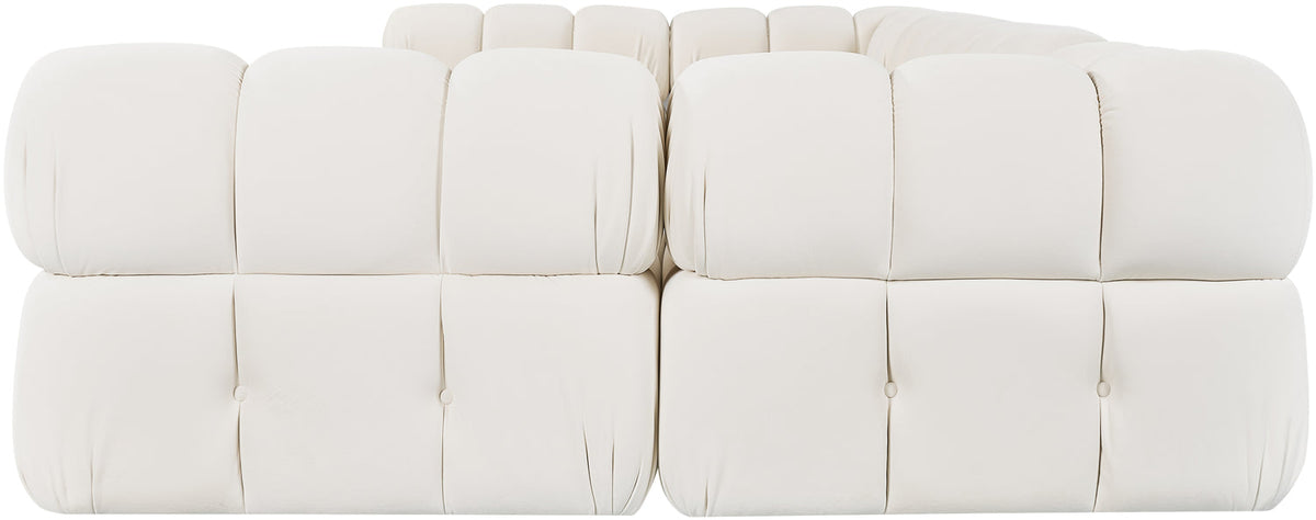 Orin Cream Velvet Performance Fabric Upholstered 6 Piece Modular Sectional Sofa
