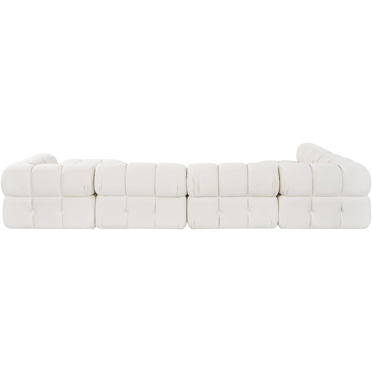 Orin Cream Velvet Performance Fabric Upholstered 6 Piece Modular Sectional Sofa