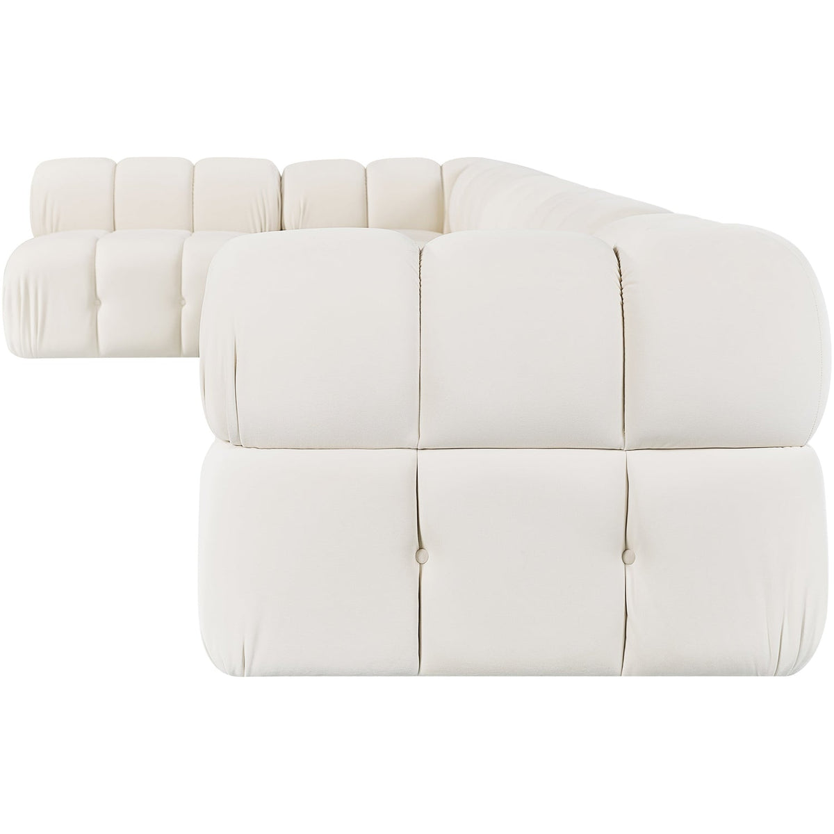 Orin Cream Velvet Performance Fabric Upholstered 6 Piece Modular Sectional Sofa