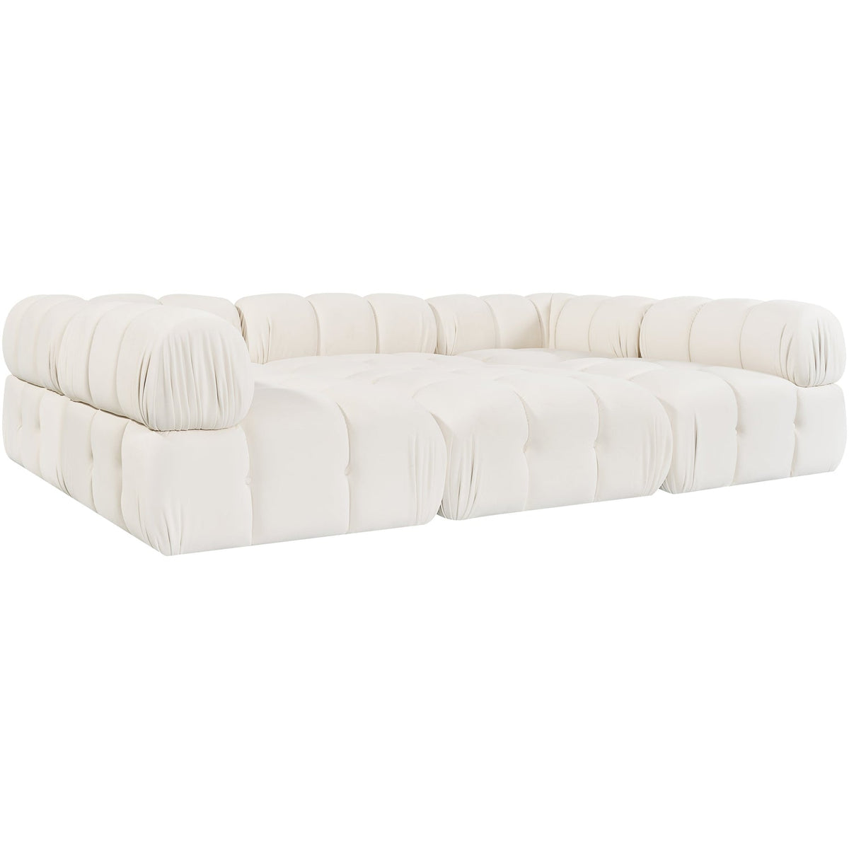 Orin Cream Velvet Performance Fabric Upholstered 6 Piece Modular Sectional Sofa