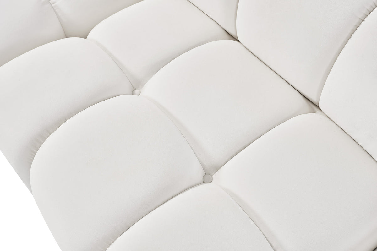 Orin Cream Velvet Performance Fabric Upholstered 7 Piece Modular Sectional Sofa