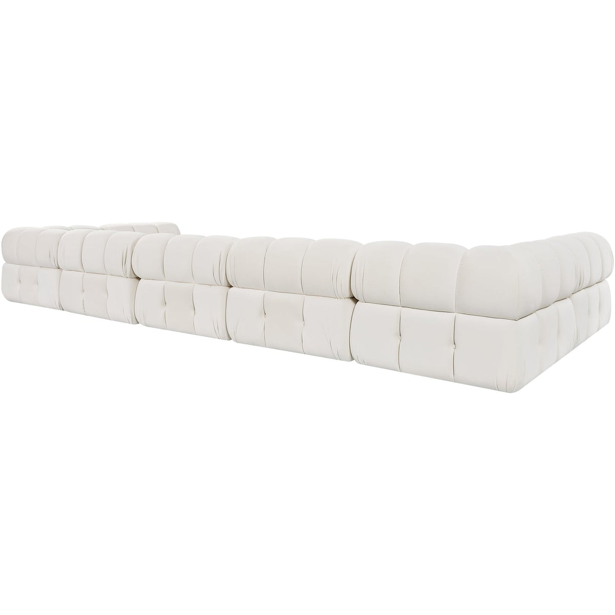 Orin Cream Velvet Performance Fabric Upholstered 7 Piece Modular Sectional Sofa