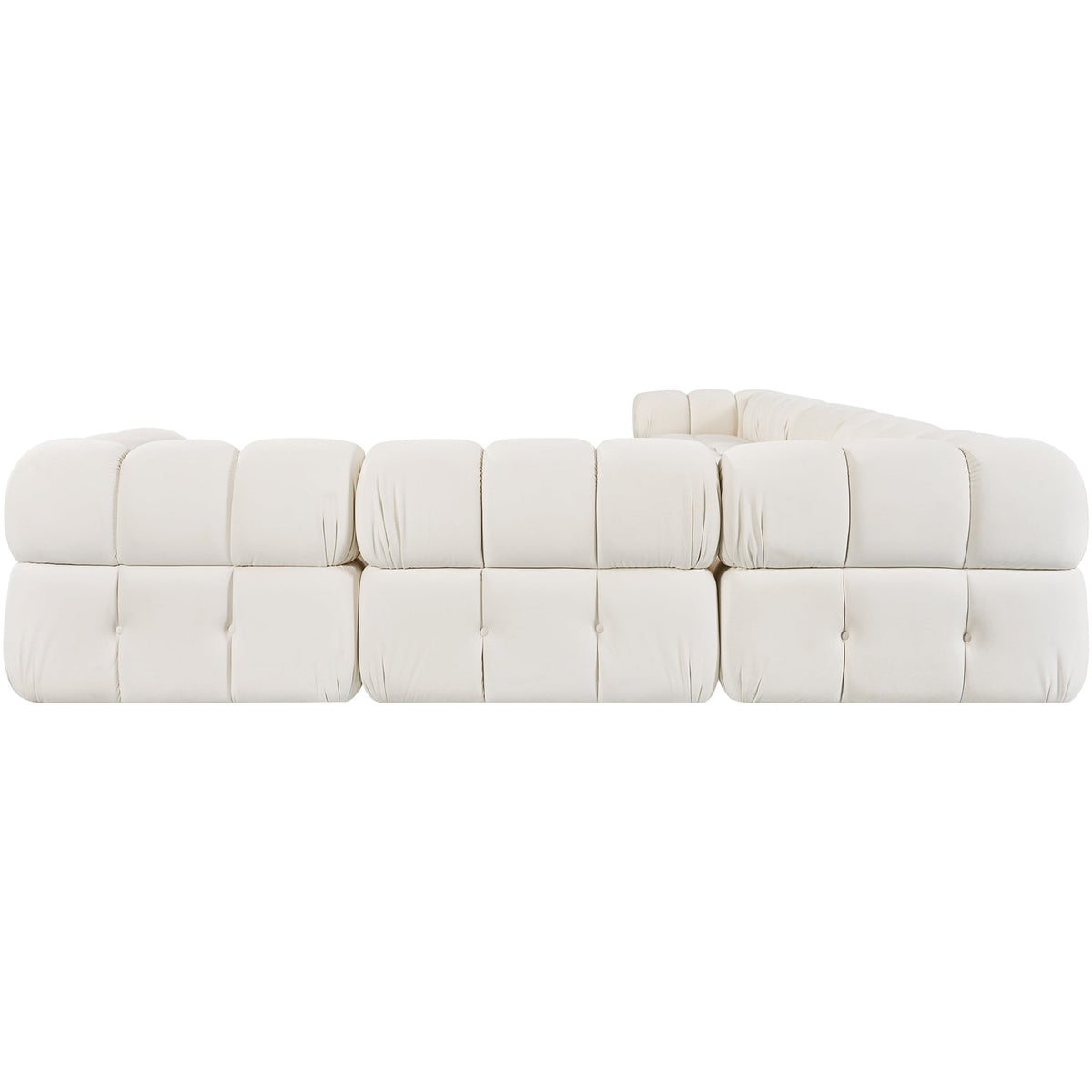 Orin Cream Velvet Performance Fabric Upholstered 7 Piece Modular Sectional Sofa