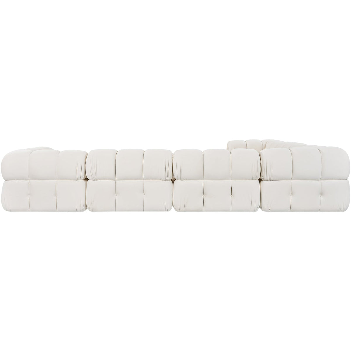 Orin Cream Velvet Performance Fabric Upholstered 7 Piece Modular Sectional Sofa