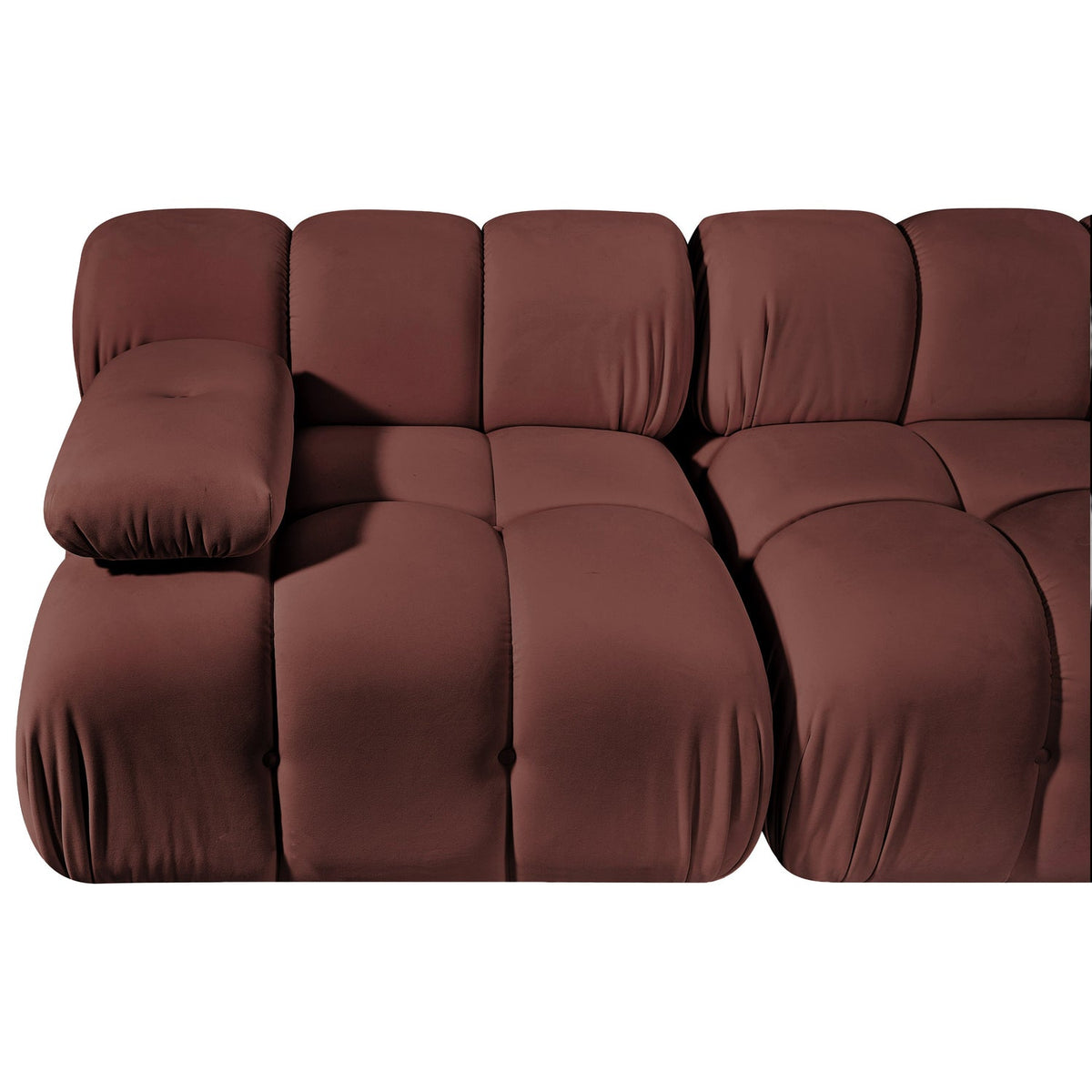 Orin Rose Velvet Performance Fabric Upholstered 2 Piece Modular Sofa