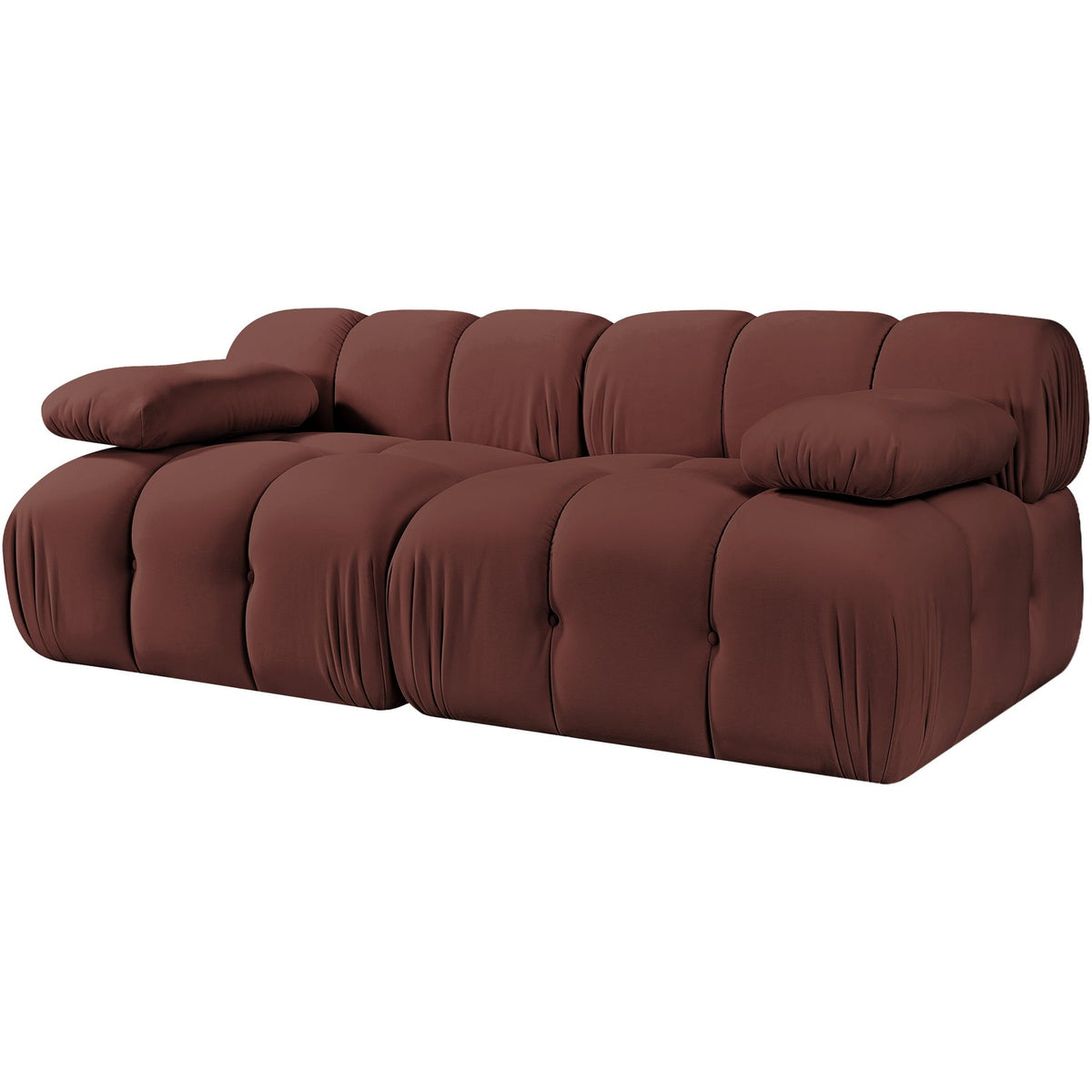Orin Rose Velvet Performance Fabric Upholstered 2 Piece Modular Sofa