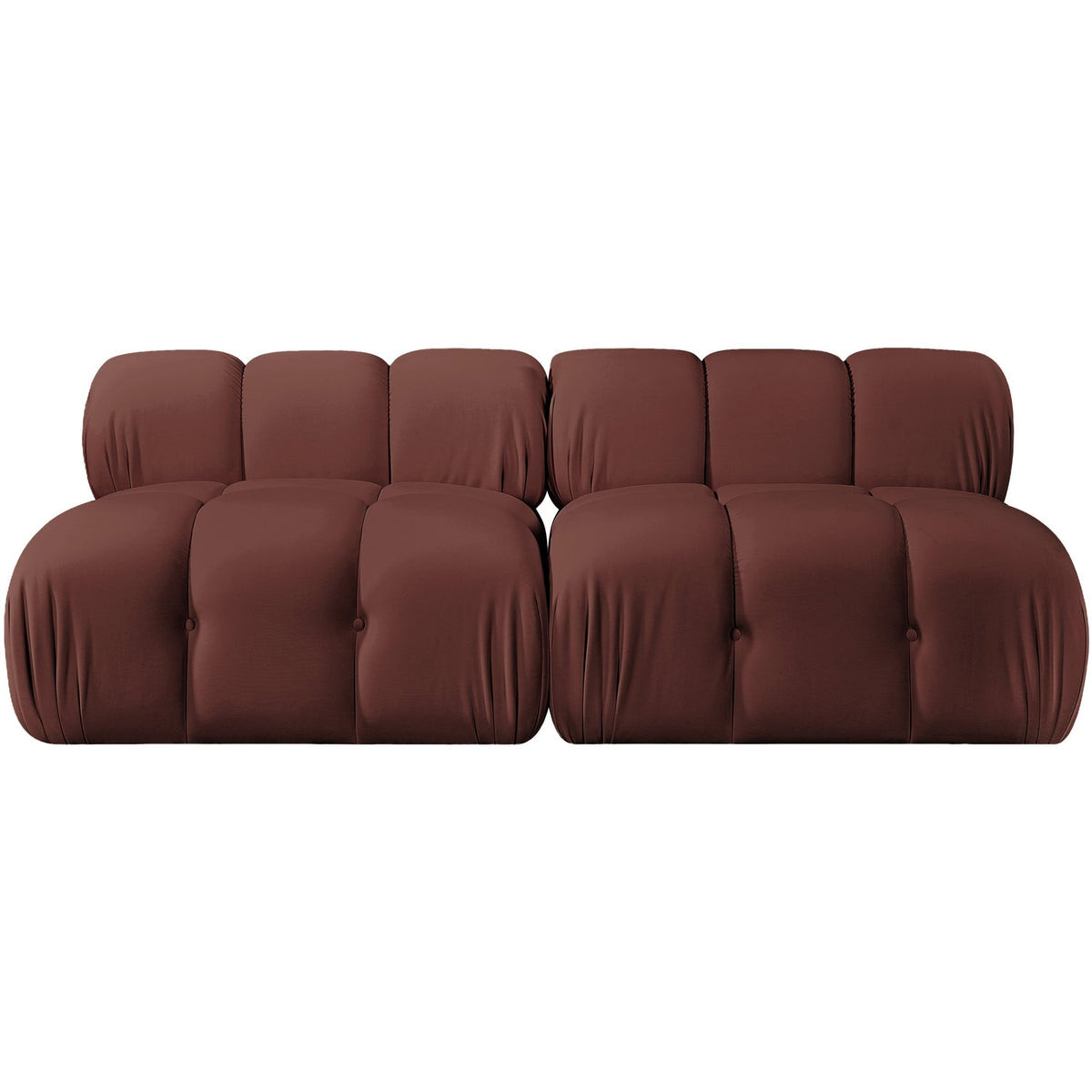 Orin Rose Velvet Performance Fabric Upholstered 2 Piece Modular Sofa