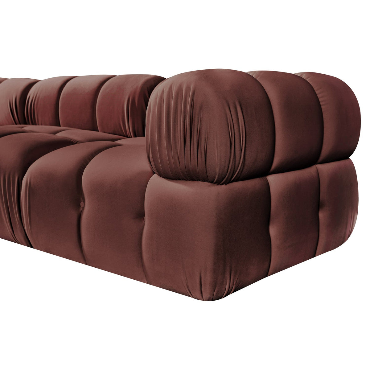 Orin Rose Velvet Performance Fabric Upholstered 3 Piece Modular Sofa