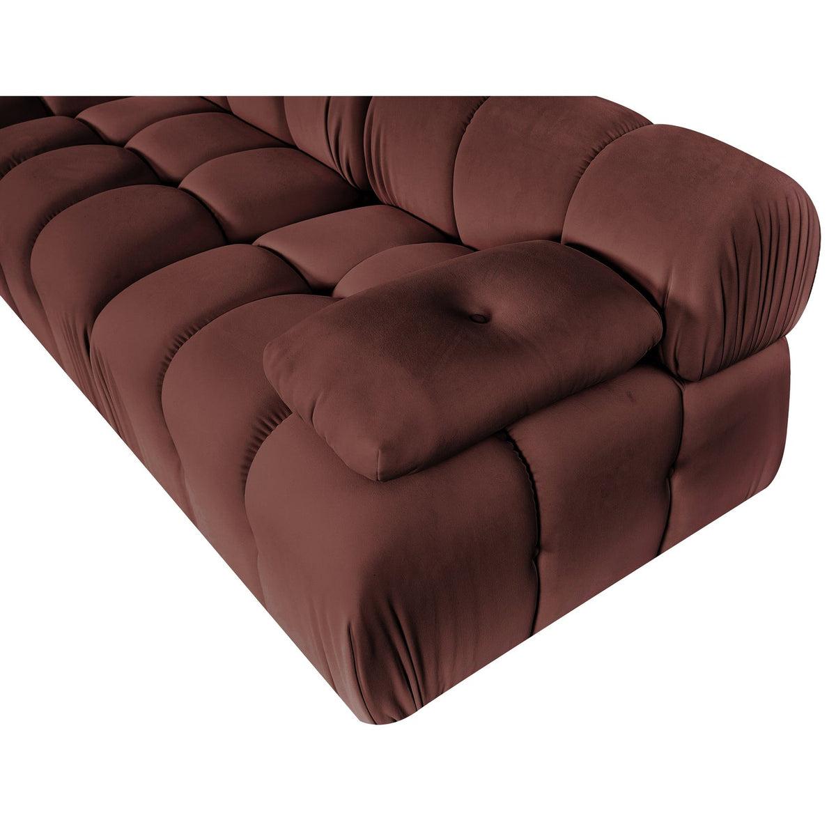 Orin Rose Velvet Performance Fabric Upholstered 3 Piece Modular Sofa