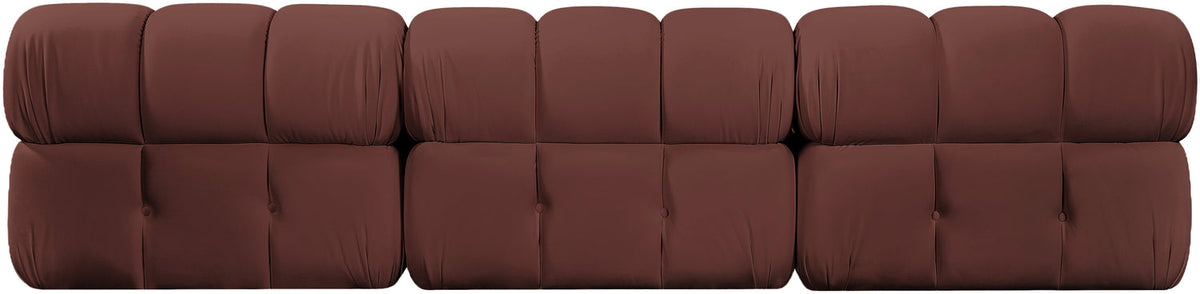 Orin Rose Velvet Performance Fabric Upholstered 3 Piece Modular Sofa