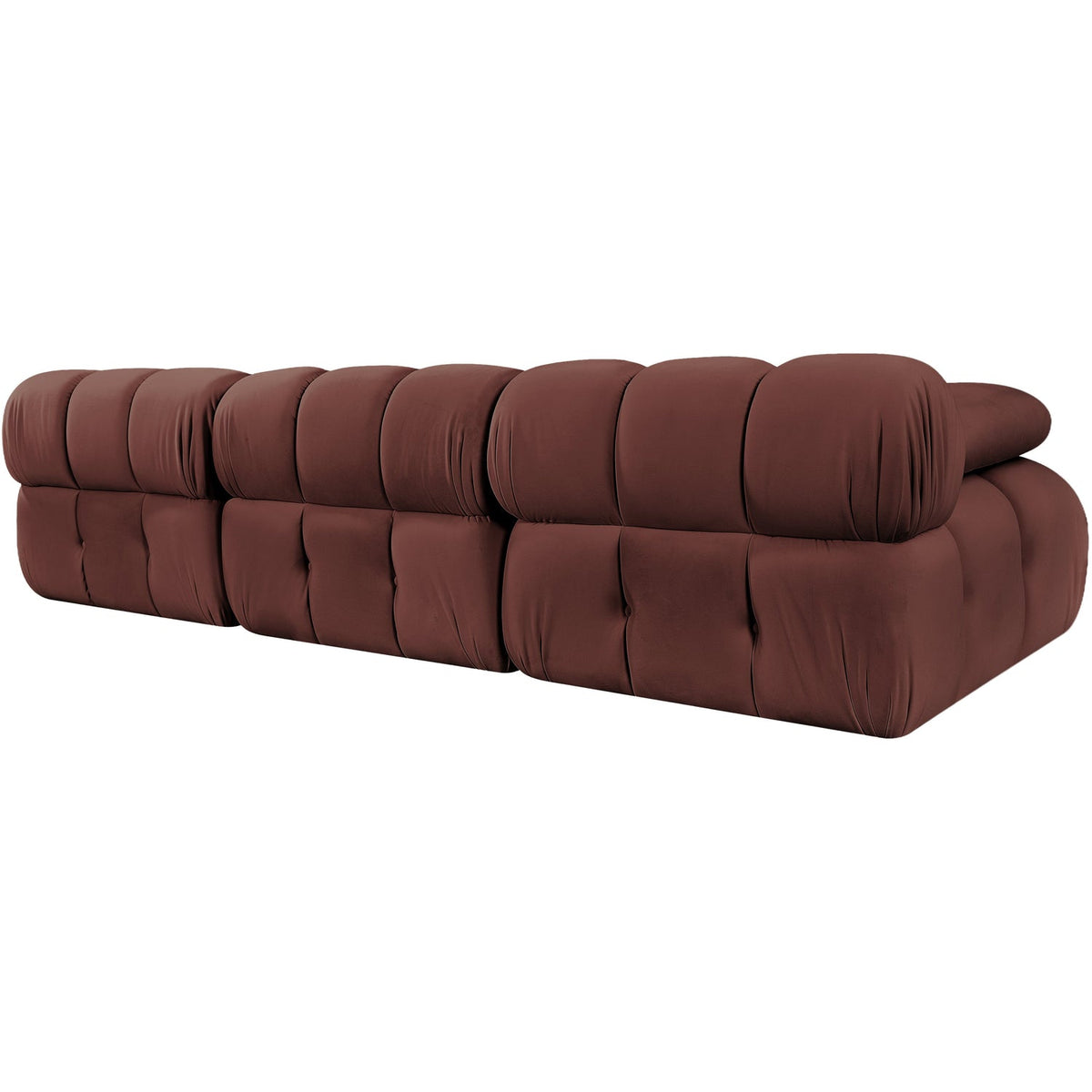 Orin Rose Velvet Performance Fabric Upholstered 3 Piece Modular Sofa