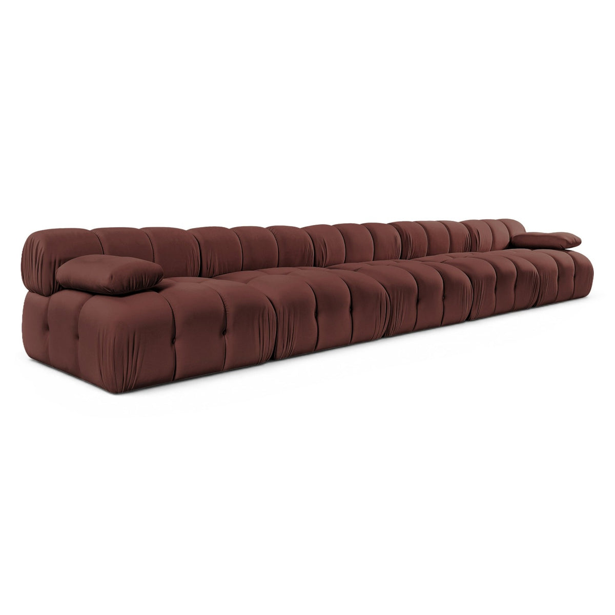 Orin Rose Velvet Performance Fabric Upholstered 5 pc. Modular Sofa in rose, primary product view
