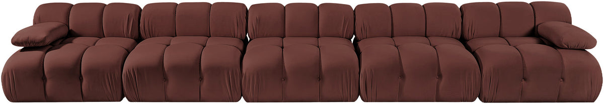 Orin Rose Velvet Performance Fabric Upholstered 5 Piece Modular Sofa
