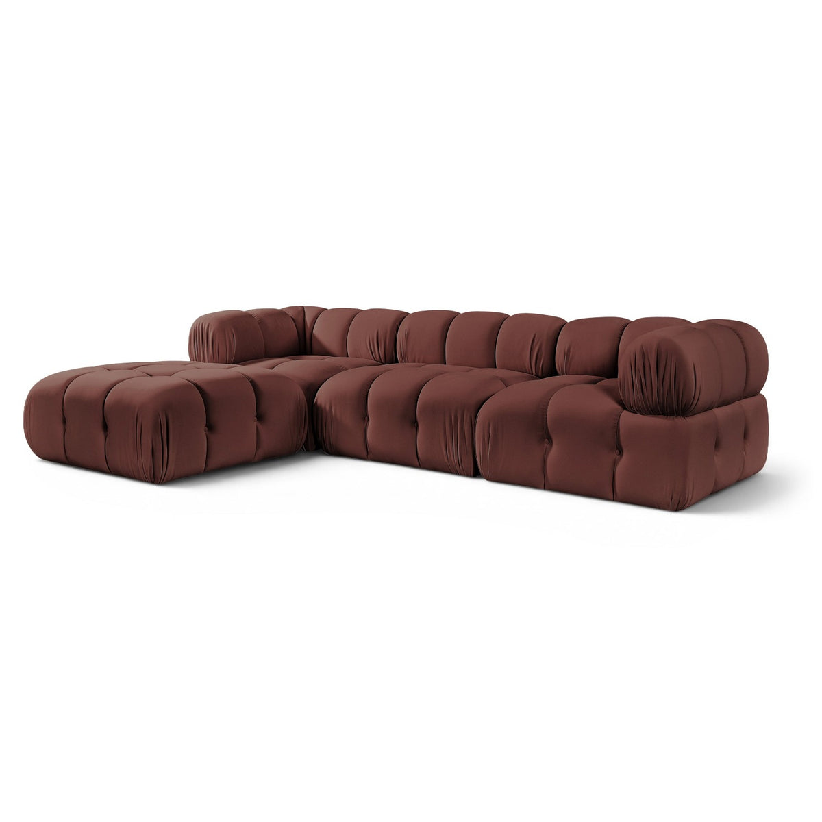 Orin Rose Velvet Performance Fabric Upholstered 4 pc. Modular Sectional in rose, primary product view