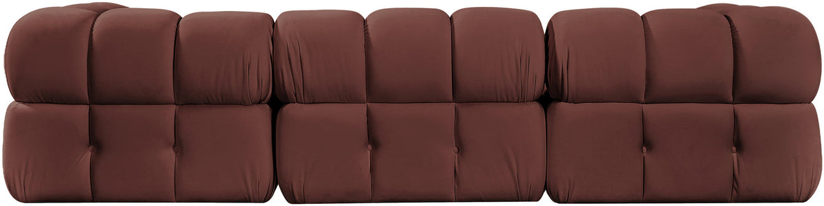 Orin Rose Velvet Performance Fabric Upholstered 4 Piece Modular Sectional Sofa