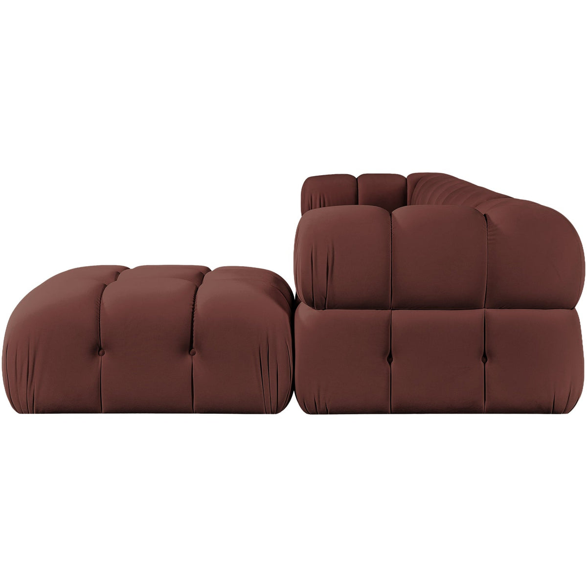 Orin Rose Velvet Performance Fabric Upholstered 5 Piece Modular Sectional Sofa