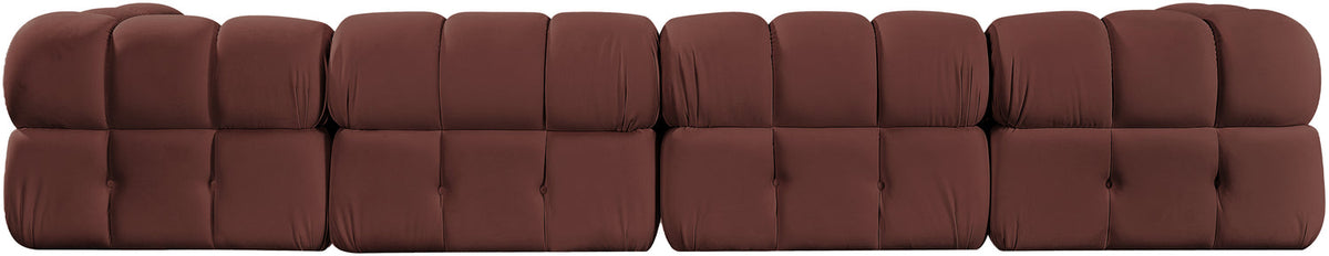 Orin Rose Velvet Performance Fabric Upholstered 5 Piece Modular Sectional Sofa
