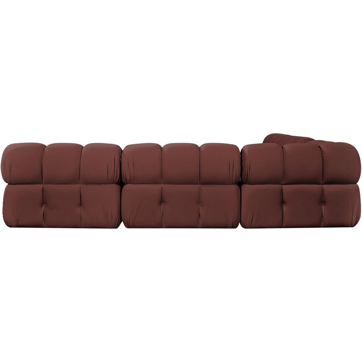 Orin Rose Velvet Performance Fabric Upholstered 5 Piece Modular Sectional Sofa