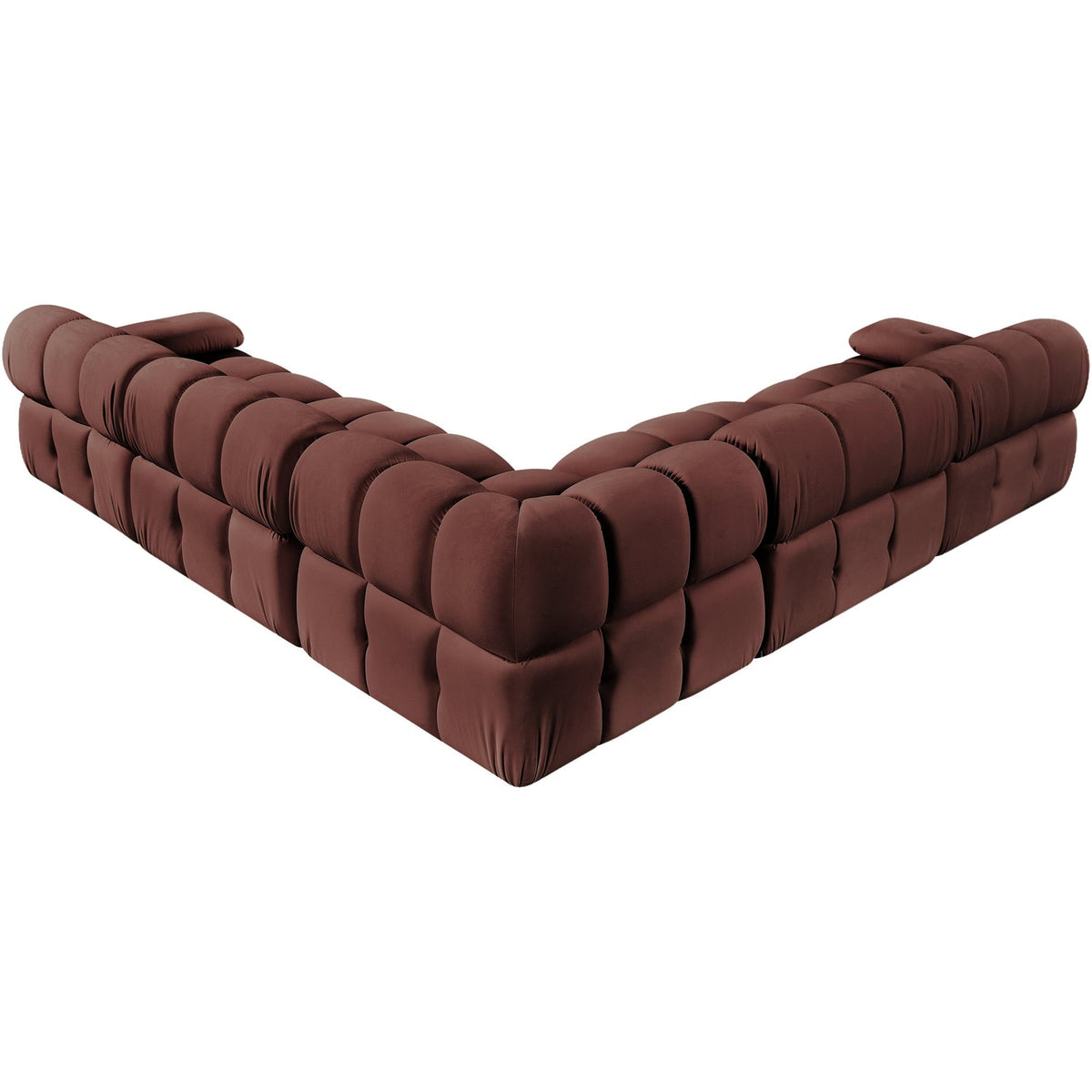 Orin Rose Velvet Performance Fabric Upholstered 5 Piece Modular Sectional Sofa