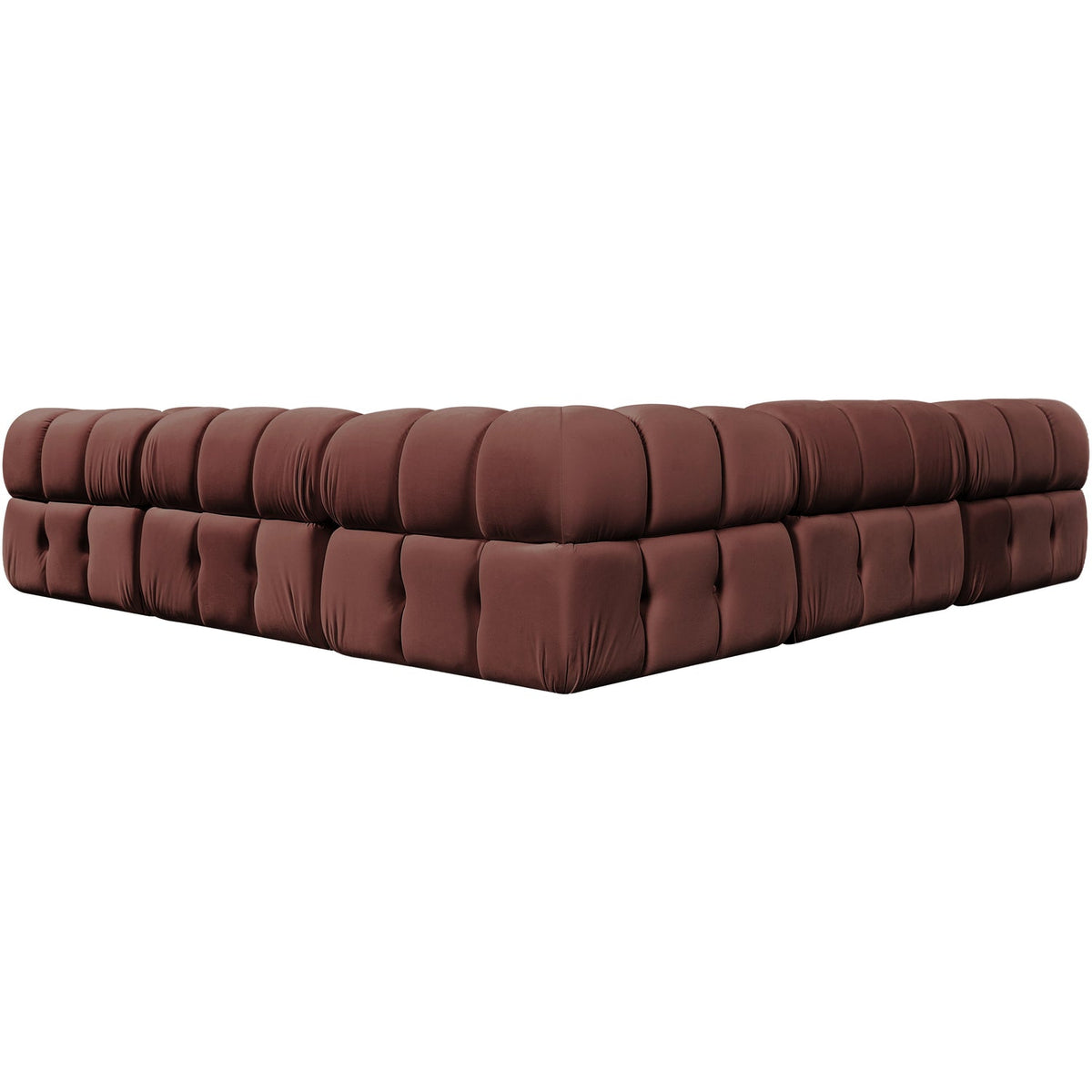 Orin Rose Velvet Performance Fabric Upholstered 5 Piece Modular Sectional Sofa