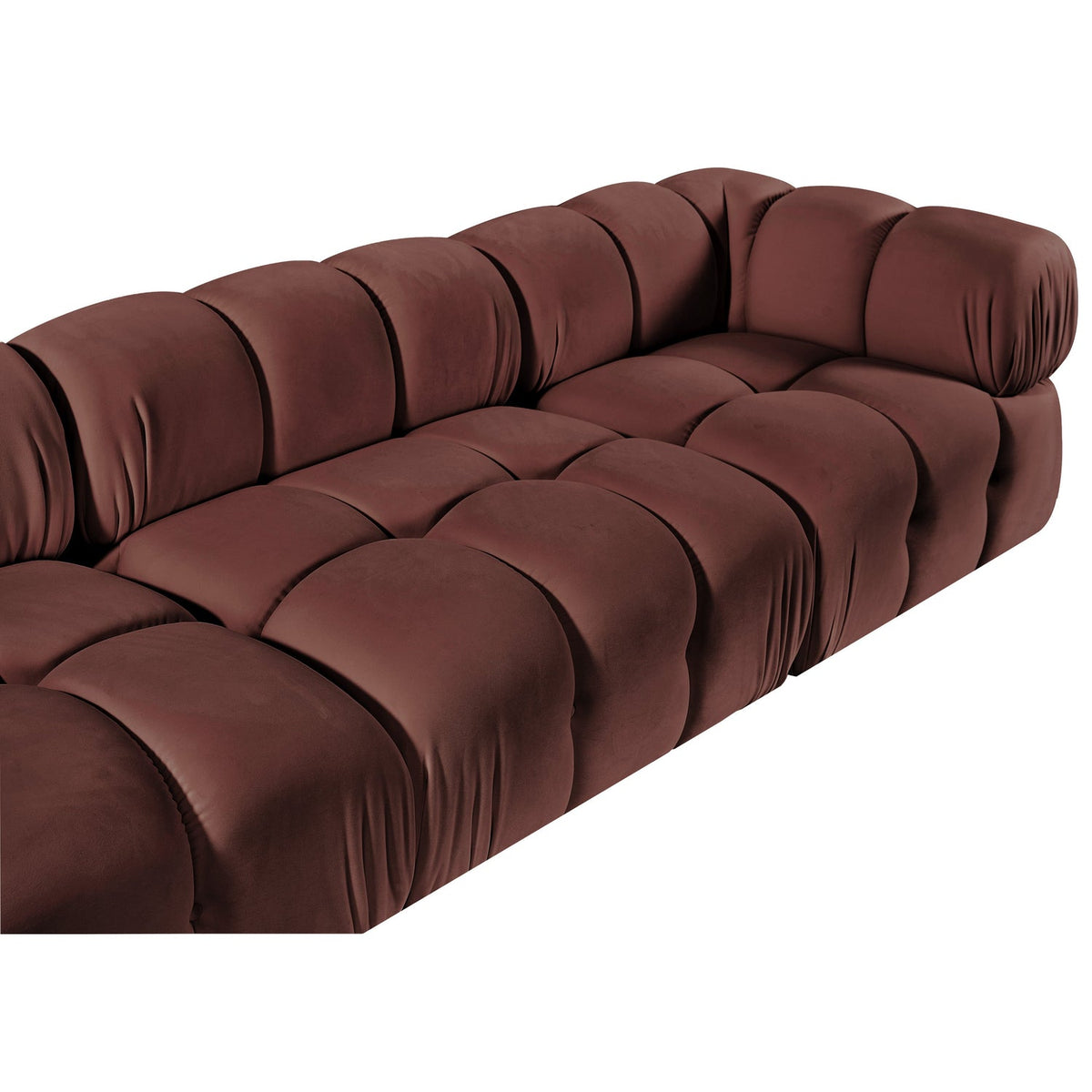 Orin Rose Velvet Performance Fabric Upholstered 5 Piece Modular Sectional Sofa