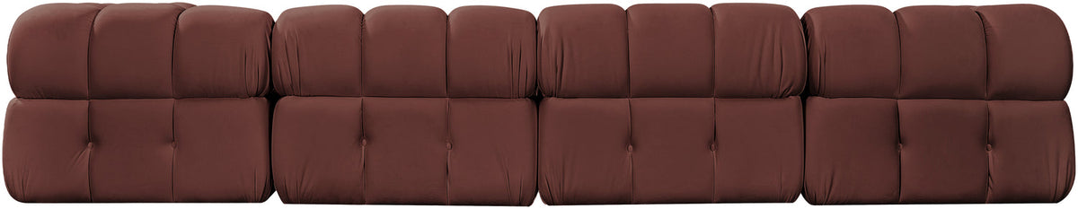 Orin Rose Velvet Performance Fabric Upholstered 5 Piece Modular Sectional Sofa