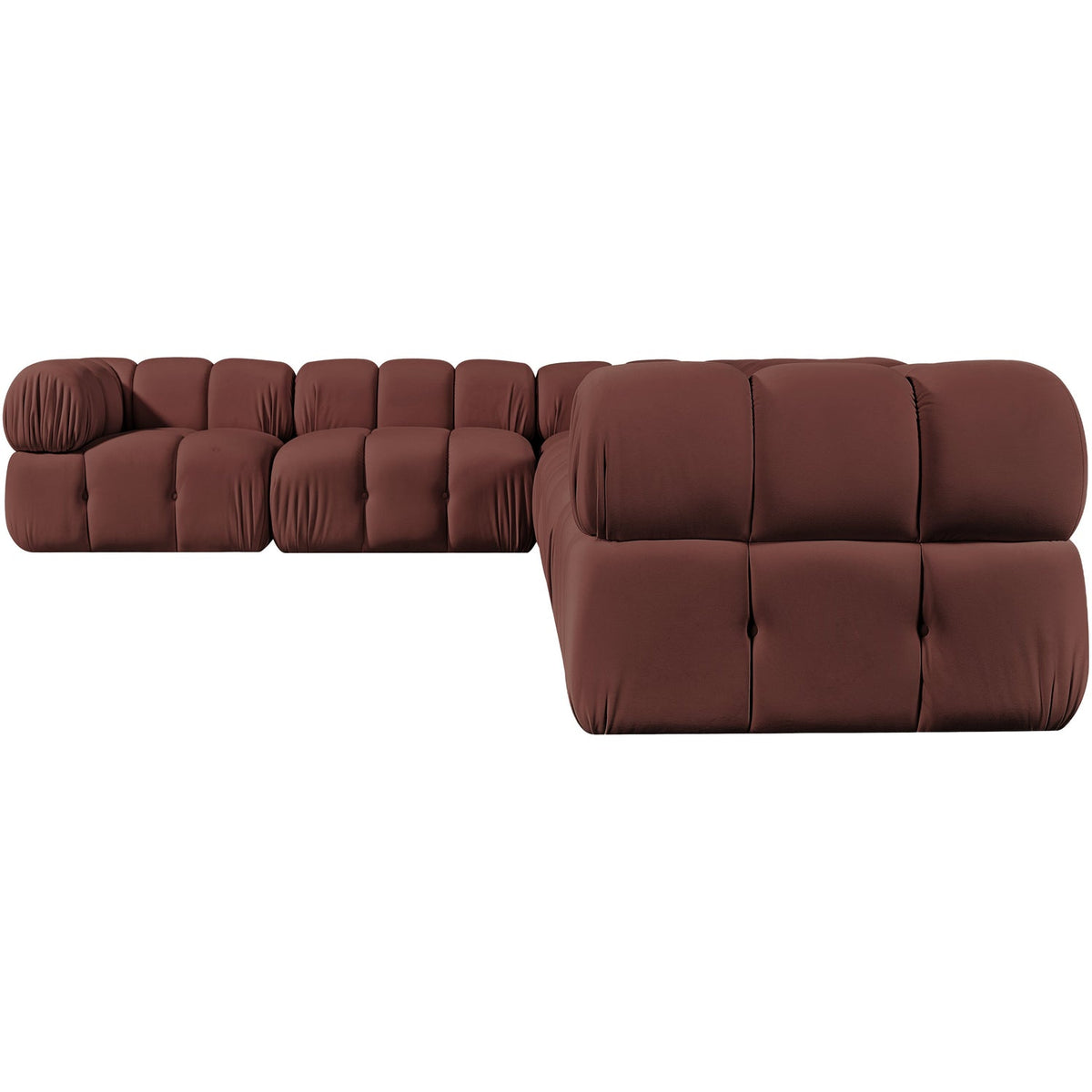 Orin Rose Velvet Performance Fabric Upholstered 6 Piece Modular Sectional Sofa