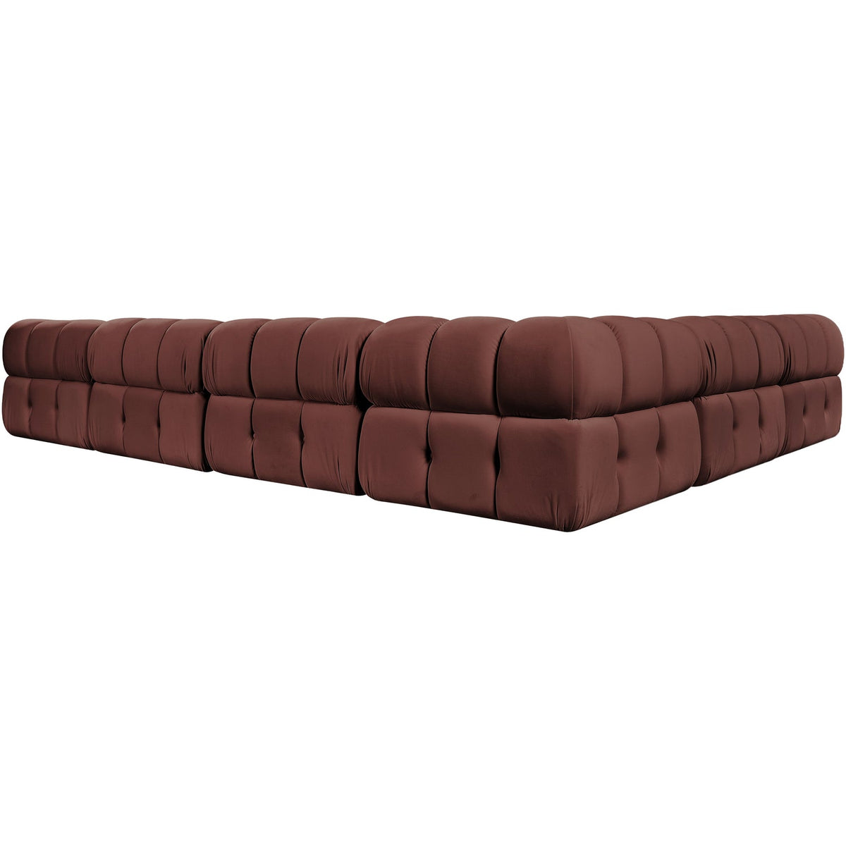 Orin Rose Velvet Performance Fabric Upholstered 6 Piece Modular Sectional Sofa