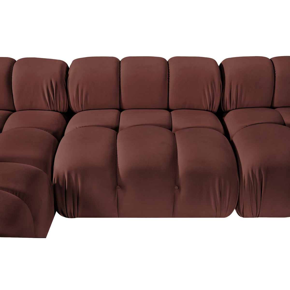 Orin Rose Velvet Performance Fabric Upholstered 6 Piece Modular Sectional Sofa
