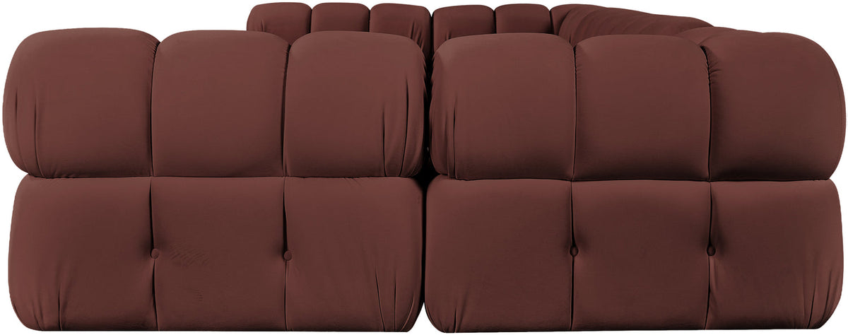 Orin Rose Velvet Performance Fabric Upholstered 6 Piece Modular Sectional Sofa