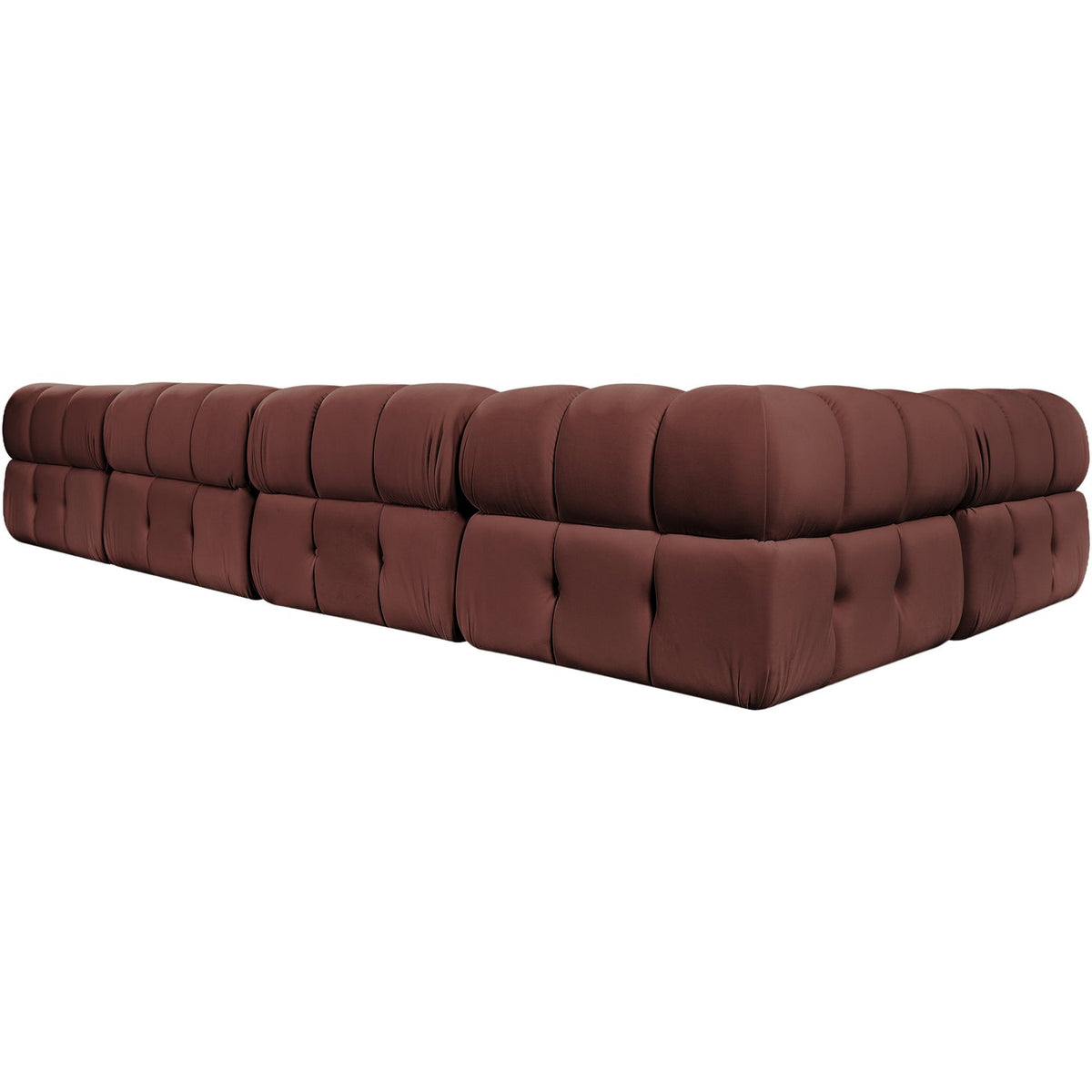 Orin Rose Velvet Performance Fabric Upholstered 6 Piece Modular Sectional Sofa