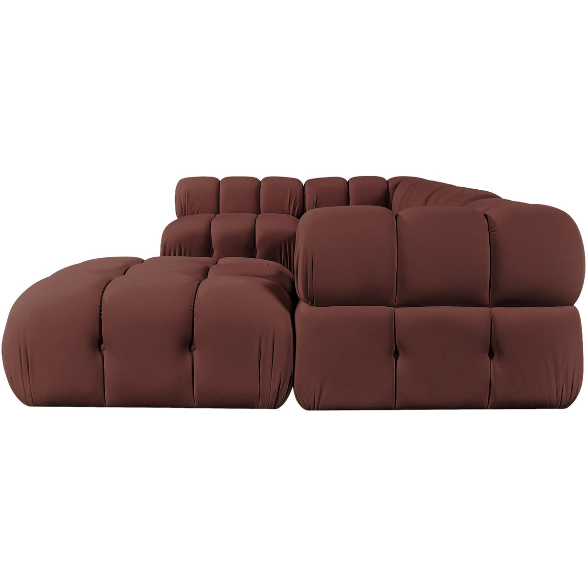 Orin Rose Velvet Performance Fabric Upholstered 6 Piece Modular Sectional Sofa