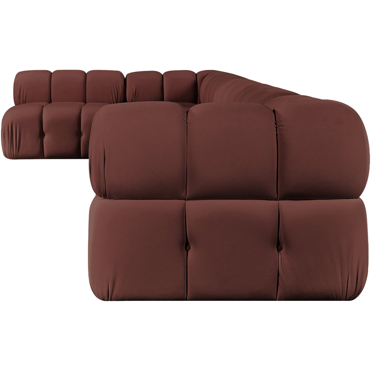 Orin Rose Velvet Performance Fabric Upholstered 6 Piece Modular Sectional Sofa