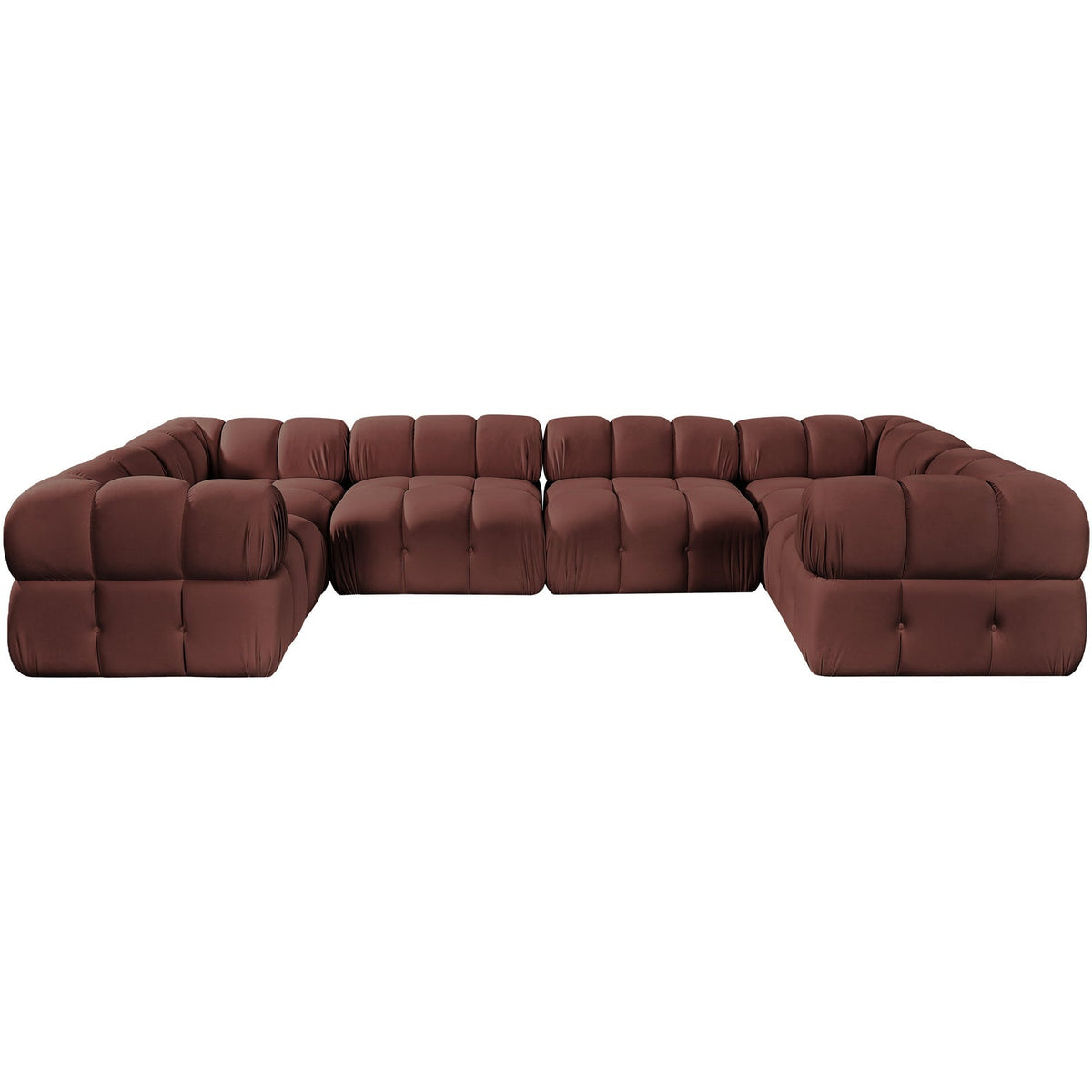 Orin Rose Velvet Performance Fabric Upholstered 6 Piece Modular Sectional Sofa